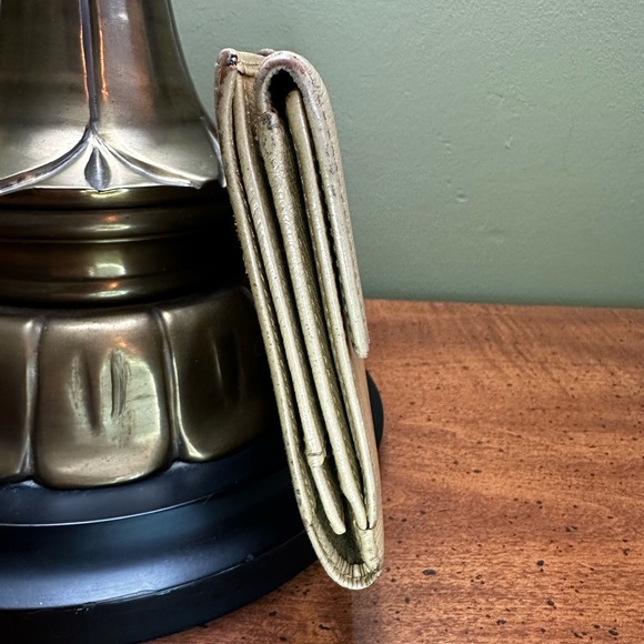 Chanel Coco button Leather flap long bifold wallet beige cream color EUC - Picture 4 of 14